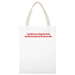 they won't give me the source code White Canvas Tote Shopping Bag