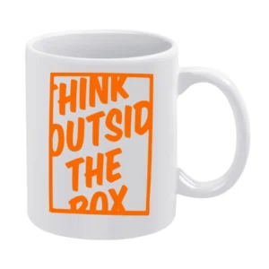 think outside the box White Mug