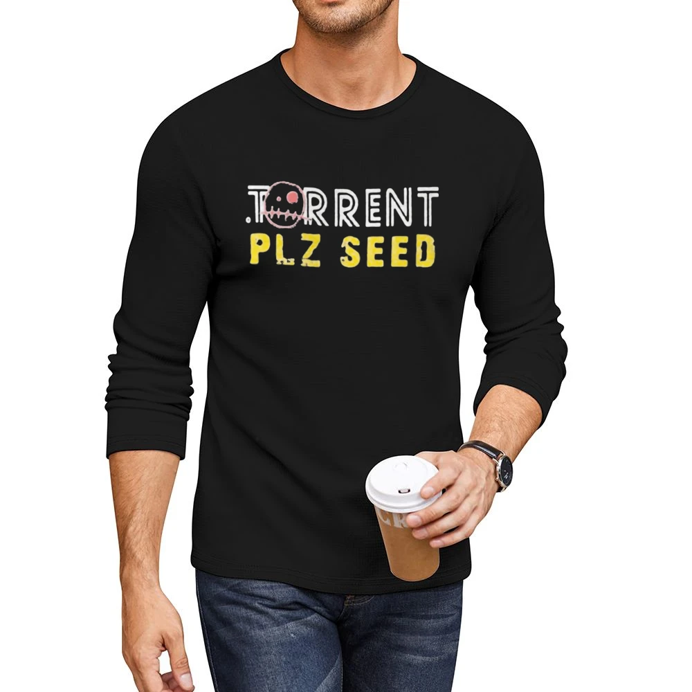 torrent plz seed - internet download connection Men CrewNeck Long Sleeve T-Shirt