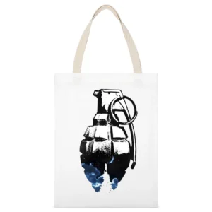 touching the moon grenade White Canvas Tote Shopping Bag
