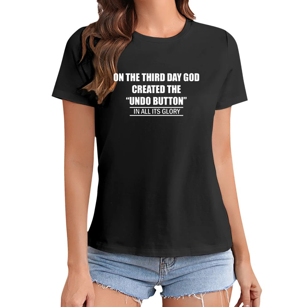 undo button Asian Size Women Ladies T-shirt