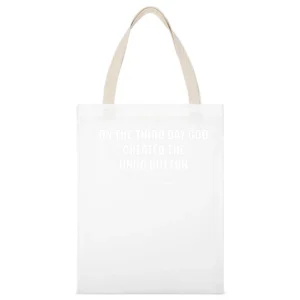 undo button White Canvas Tote Shopping Bag