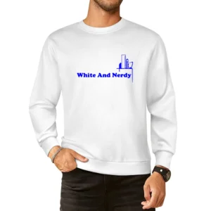 white and nerdy European Size Pullover Sweater