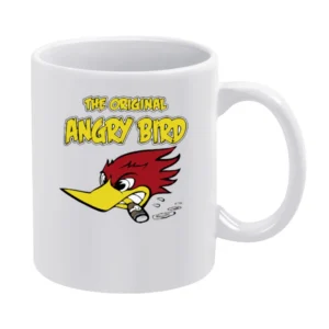 wild Woody woodpecker the original angry bird funny White Mug